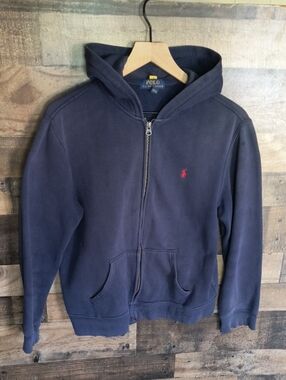 Polo by Ralph Lauren Navy Zip Hoodie with Red Pony Sz XL 18-20 Boys
